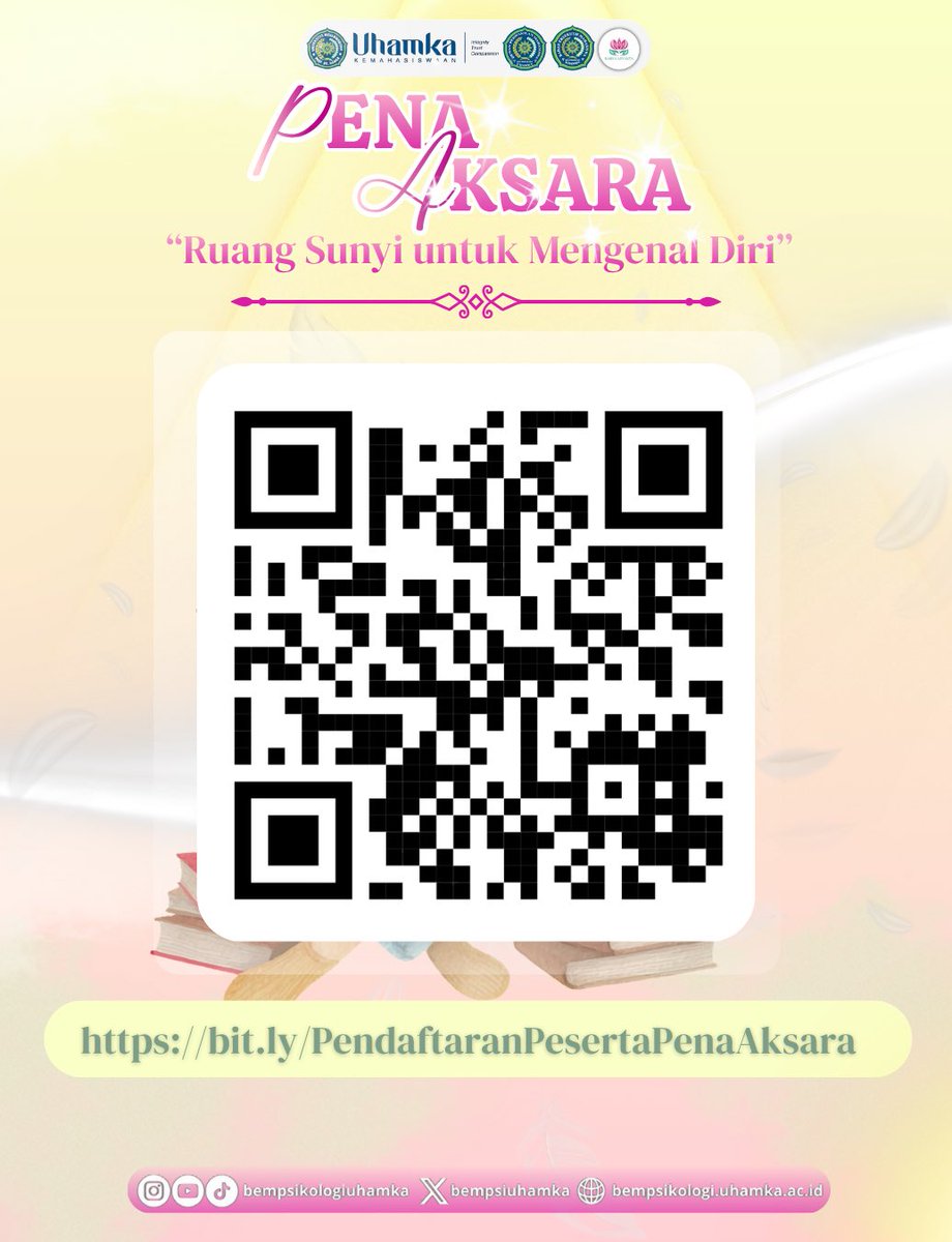 bempsiuhamka's tweet photo. Halo, 𝘗𝘴𝘺𝘧𝘢𝘮𝘴! ˗ˏˋ 𝚿 ˎˊ˗
 
Yuk ikut menjadi bagian dari kegiatan 𝗣𝗘𝗡𝗔 𝗔𝗞𝗦𝗔𝗥𝗔!✨
 
Sebuah ruang refleksi yang mewadahi Mahasiswa Aktif untuk menuangkan pengalaman, pemahaman, serta perjalanan dalam menemukan identitas diri melalui tulisan. https://t.co/9J9cG1hUgo