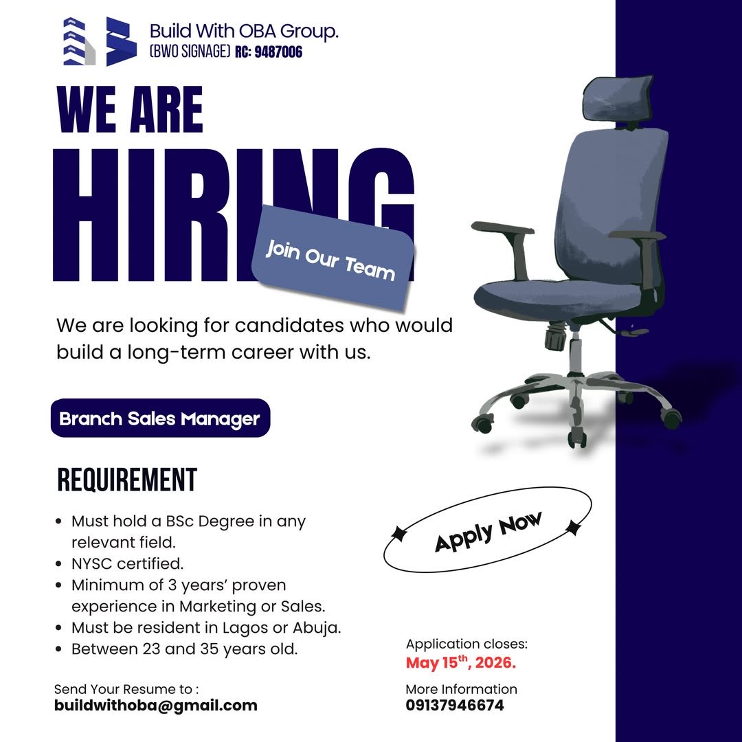 BuildWithOBA's tweet photo. WE ARE HIRING!! Build With OBA Group (BWO Signage) is hiring Branch Sales Managers who are driven, results-oriented, and ready to build a long-term career in a dynamic environment. If you have a strong background in sales or marketing and the passion to lead, this is your- https://t.co/MQCndQB2kH