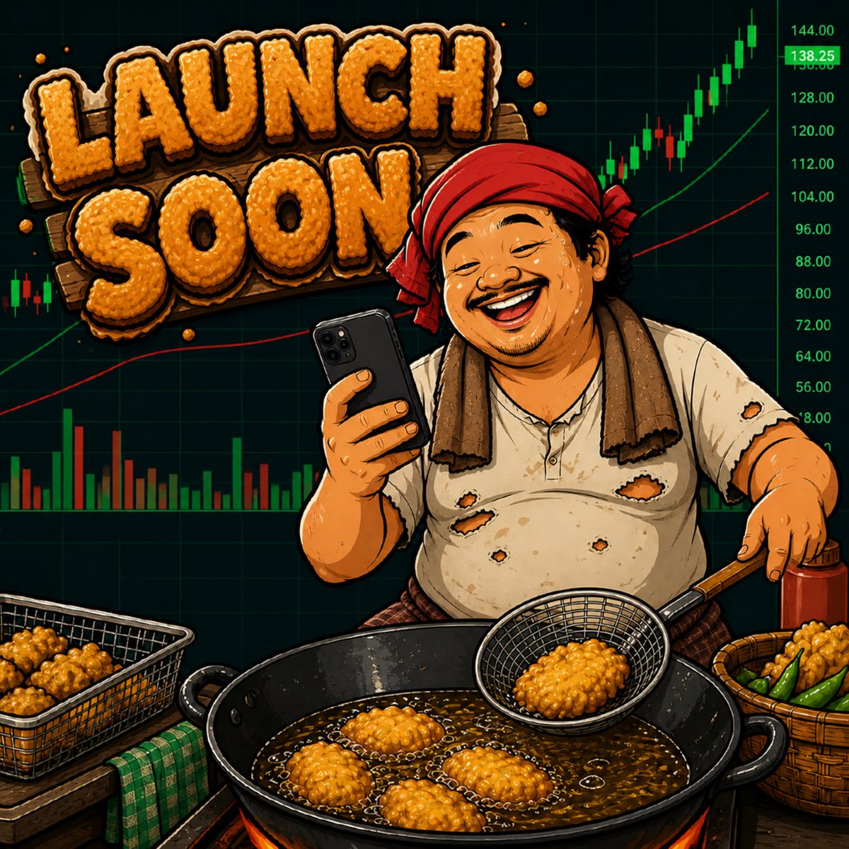 pak_goreng's tweet image. LAUNCH SOON 🚀🔥

From street food to street wealth… the fryer is HOT and so is $GORENG 📈🍤
Golden, crispy, and ready to MOON 🌕

#GORENG #Crypto #Memecoin #ToTheMoon