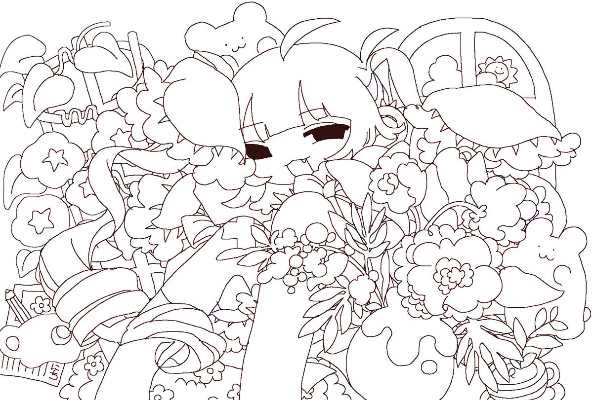 115wrik_'s tweet photo. 線画です！塗り絵などに、ご自由にどぞ！ https://t.co/X6n5DCcBLI