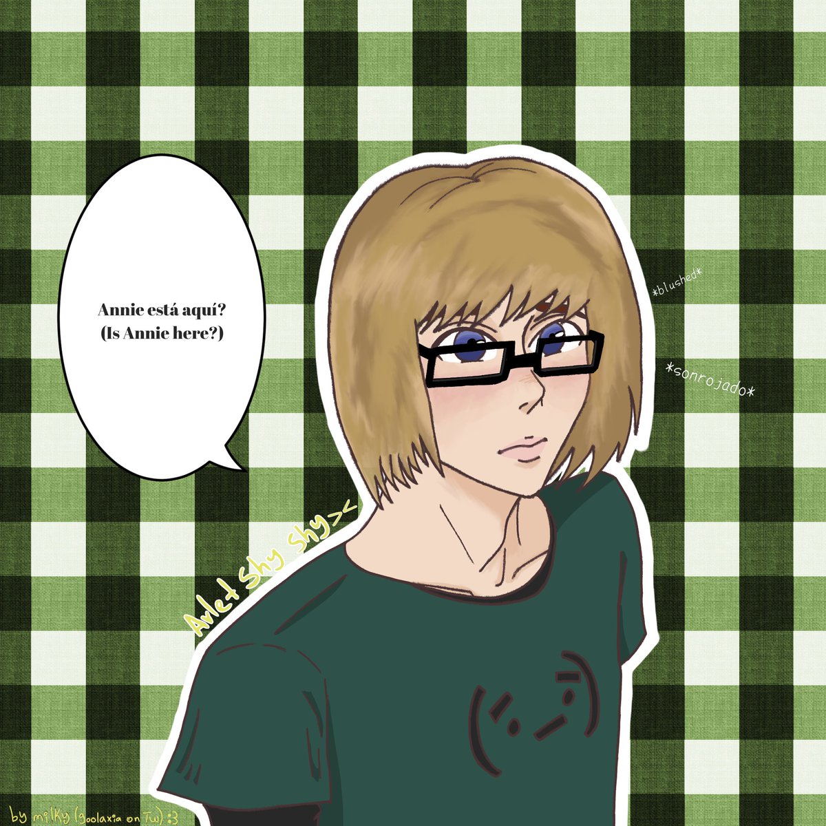goolaxia's tweet photo. Shy shy
#nerdmin #進撃の巨人 https://t.co/MSpQEXoKAf