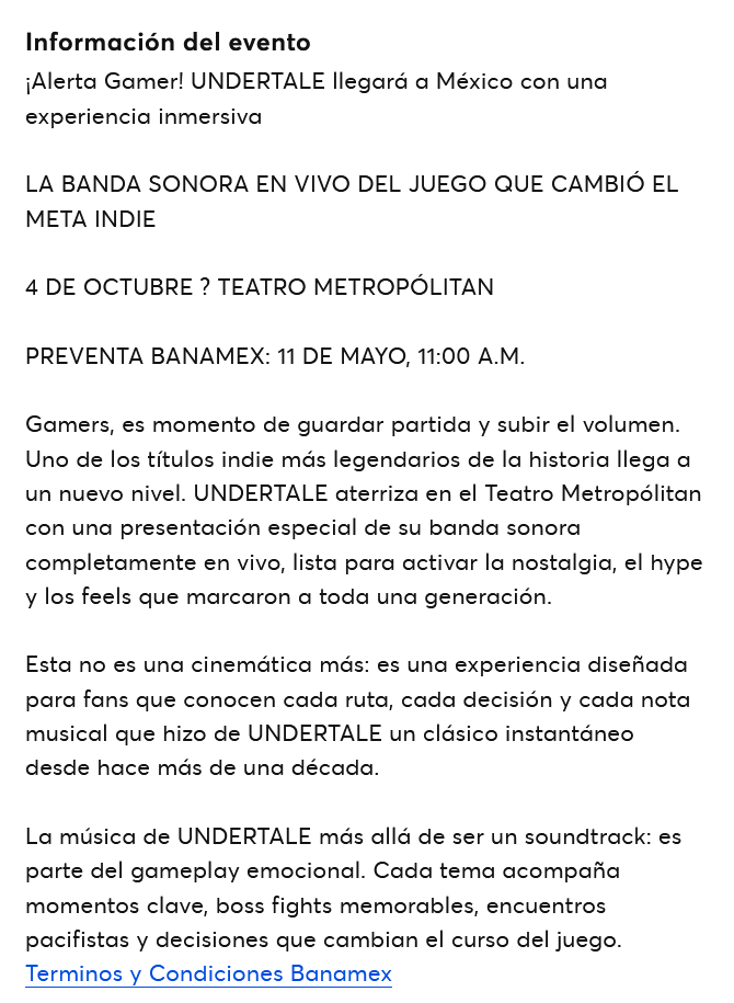 BuckyOinkk's tweet photo. #ticketmastermx #undertale
😹😹😹😹😹😹😹😹😹😹😹😹
Por favor que no sea IA esta descripción
¡ALERTA GAMER! 🗣️🗣️🗣️
Gracias por traer la orquesta pero ay ticketmaster siendo ticketmaster https://t.co/OJkM4Ug8ZZ