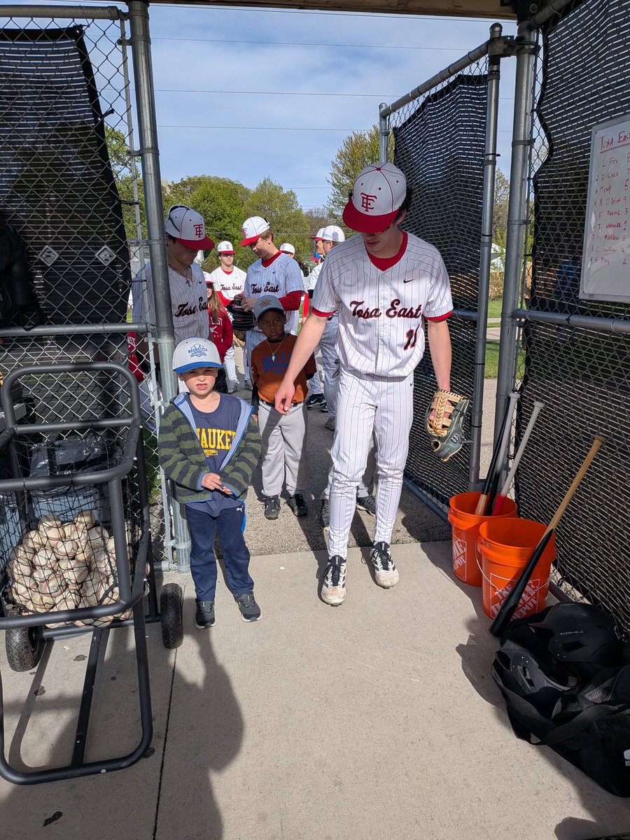 TEHSbaseball's tweet photo. Raiders win game one on youth night vs West 8-4! Isaac Wengler picks up the win, Anthony Rizzo with 3 strong innings in relief and Ethan Karasewski with a big home run! #raiderway https://t.co/2ZFjXhqD0D