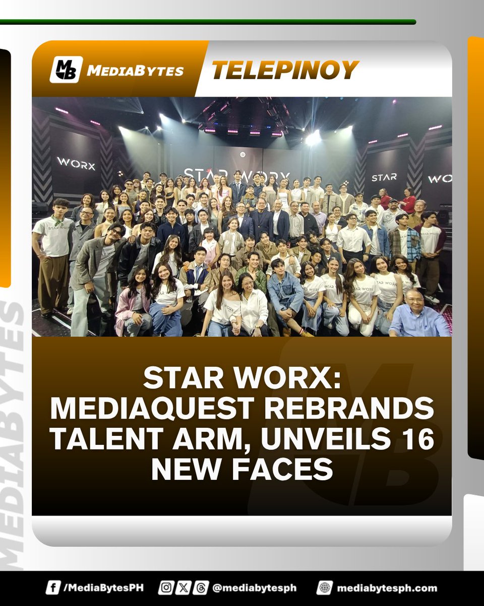 #TelePinoy | MQAA officially rebrands as Star Worx, launching 16 fresh new faces ready to redefine the future of Philippine entertainment on TV5.

READ MORE: mediabytesph.com/news/star-worx…
