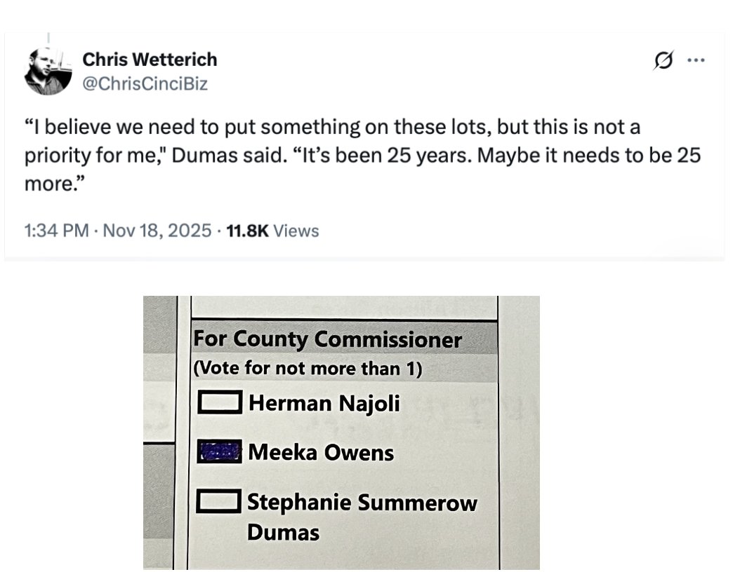 noah__obrien's tweet photo. @ChrisCinciBiz The “maybe it needs to be 25 more” quote really leaves anyone with a functioning brain no choice but to vote against her. That quote should be automatic disqualification from public office. https://t.co/can4gwV4D0