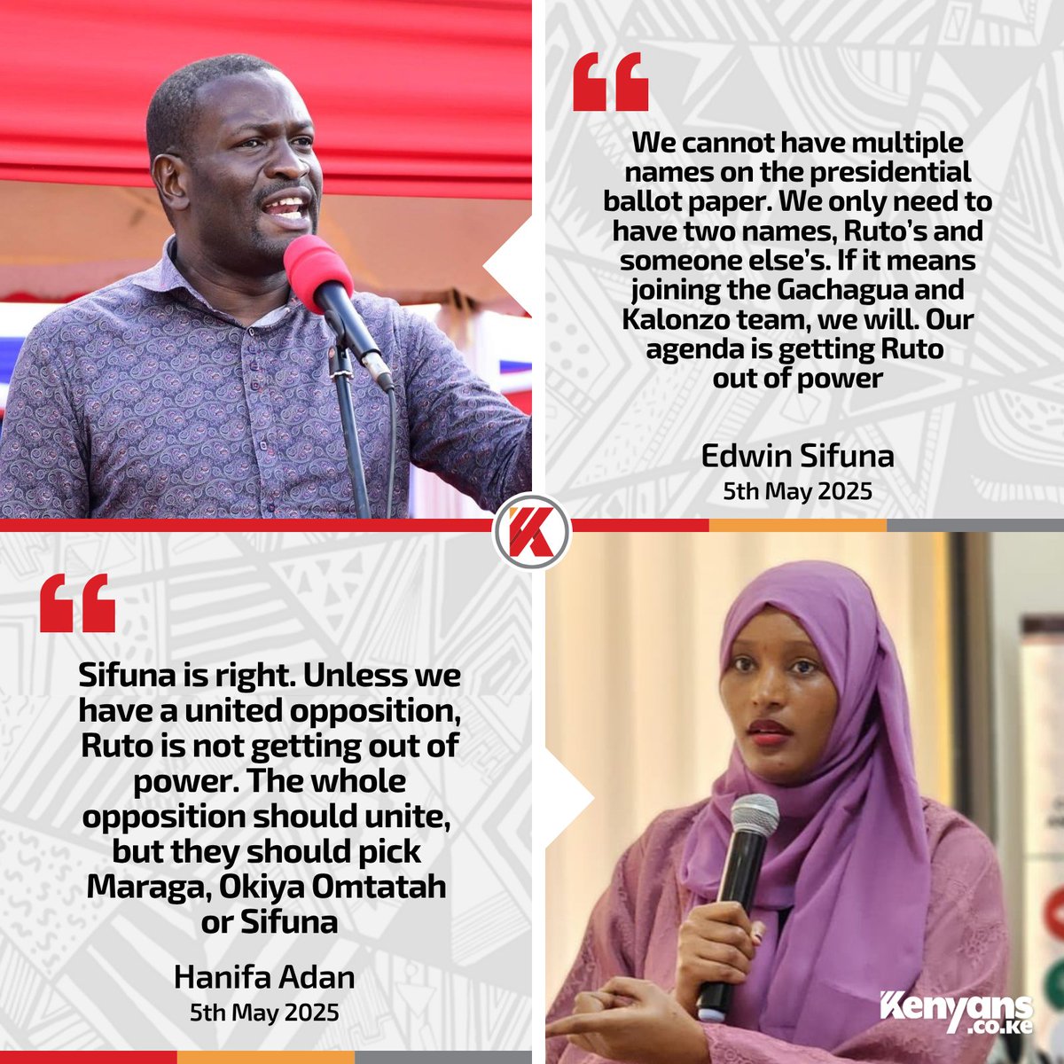 Sifuna is right. Unless we have a united opposition, Ruto is not getting out of power - Hanifa