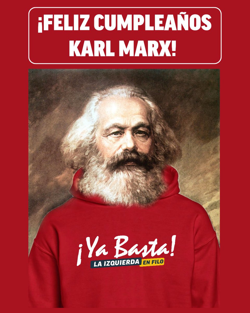 A 208 años del nacimiento de Karl Marx, desde la juventud anticapitalista del ¡Ya Basta! celebramos al gran pensador de la clase trabajadora. ¡Feliz cumple, Marx! ✊🏽🚩