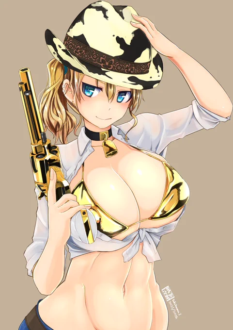 金ビキニカウガールレンchang 過去絵仕立て直し