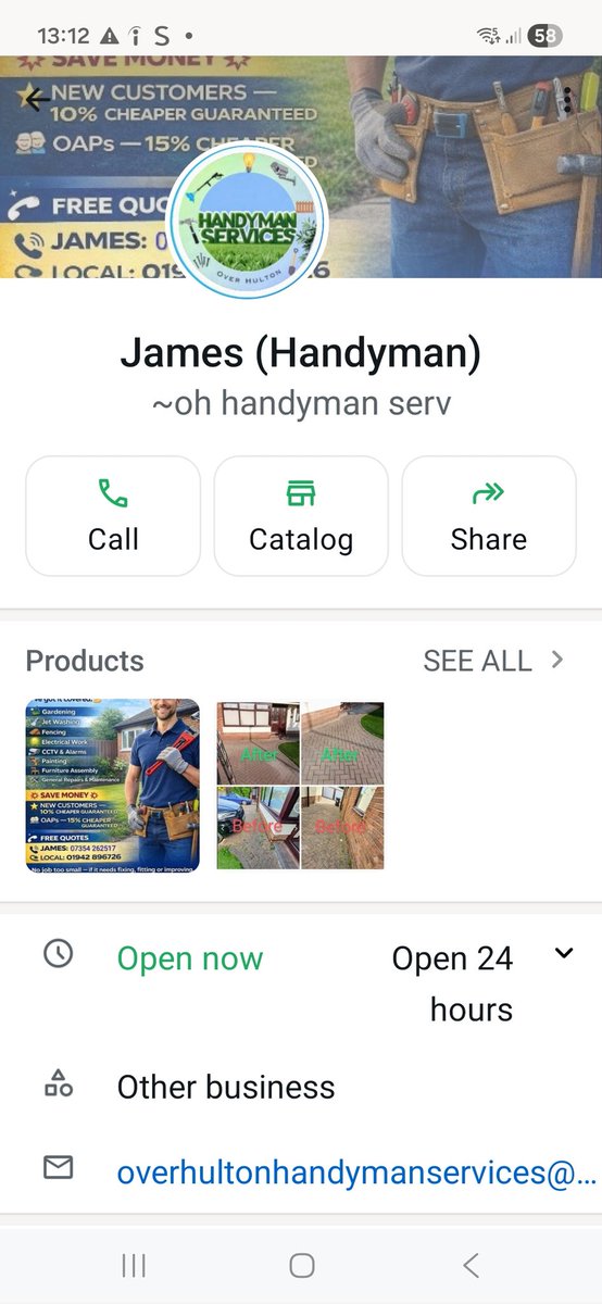 ❌️ Warning❌️ Do not attempt to have any work done by this person he owes me over £200 for materials for work that hasnt been completed he has done the same to others he has made so many excuses and 
 now lying his name is James Penny Over Hulton Handyman services
