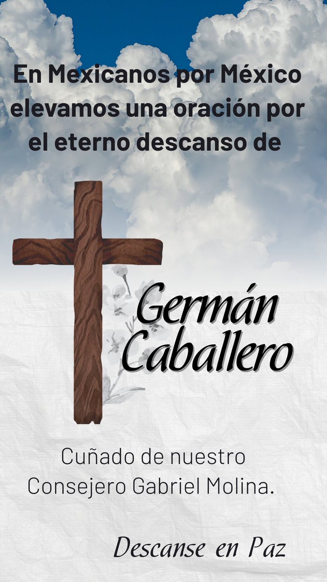 MexicanosXM's tweet photo. Descanse en paz Germán Caballero. 
🙏 https://t.co/uPgRiPXYXz
