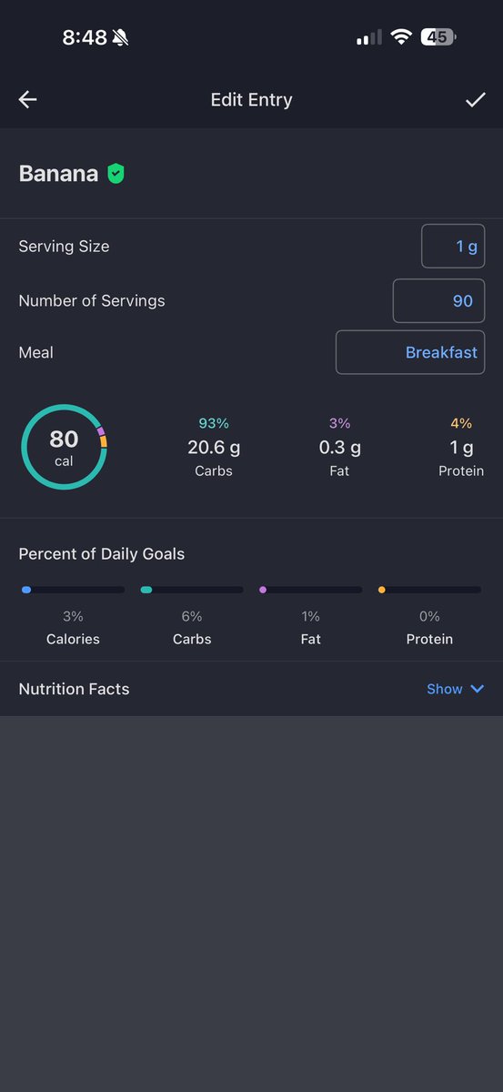 NotYetBowtied's tweet photo. Why the hell doesn’t @MyFitnessPal have an option to view remaining macros while logging a food like MacroFactor does? Huge miss, this would instantly improves user experience. https://t.co/SM9wcp3PY3