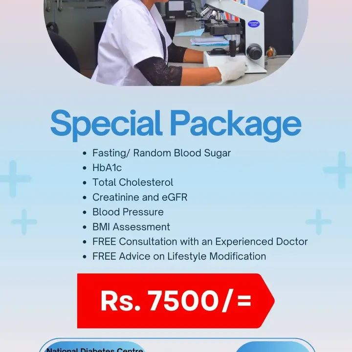 DASLonline's tweet photo. Your health is your best investment 💙

Stay ahead of Diabetes with comprehensive screening packages at the National Diabetes Centre, Rajagiriya.

✔ Doctor consultation
✔ Lab tests
✔ Expert guidance

Packages from Rs. 2,000

📞 011 2872951 | 011 2883318

#DiabetesCare https://t.co/NdQF32uwzV