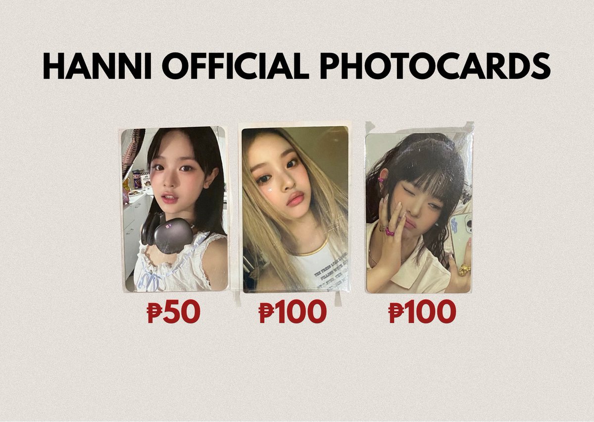 collynotes's tweet photo. wts | lfb | BTS, TWICE, HANNI OFFICIAL PCS 

ONHAND | strictly payo

🧾mop: gcash
📦 mod: lalamove/jnt

price: 20-200 pesos + pf + sf

— can send condi thru dms 

🪷 bts pc twice pc newjeans ph pc photocard unsealed album seventeen twice ph concert

#collysells https://t.co/VDQQu0pgga