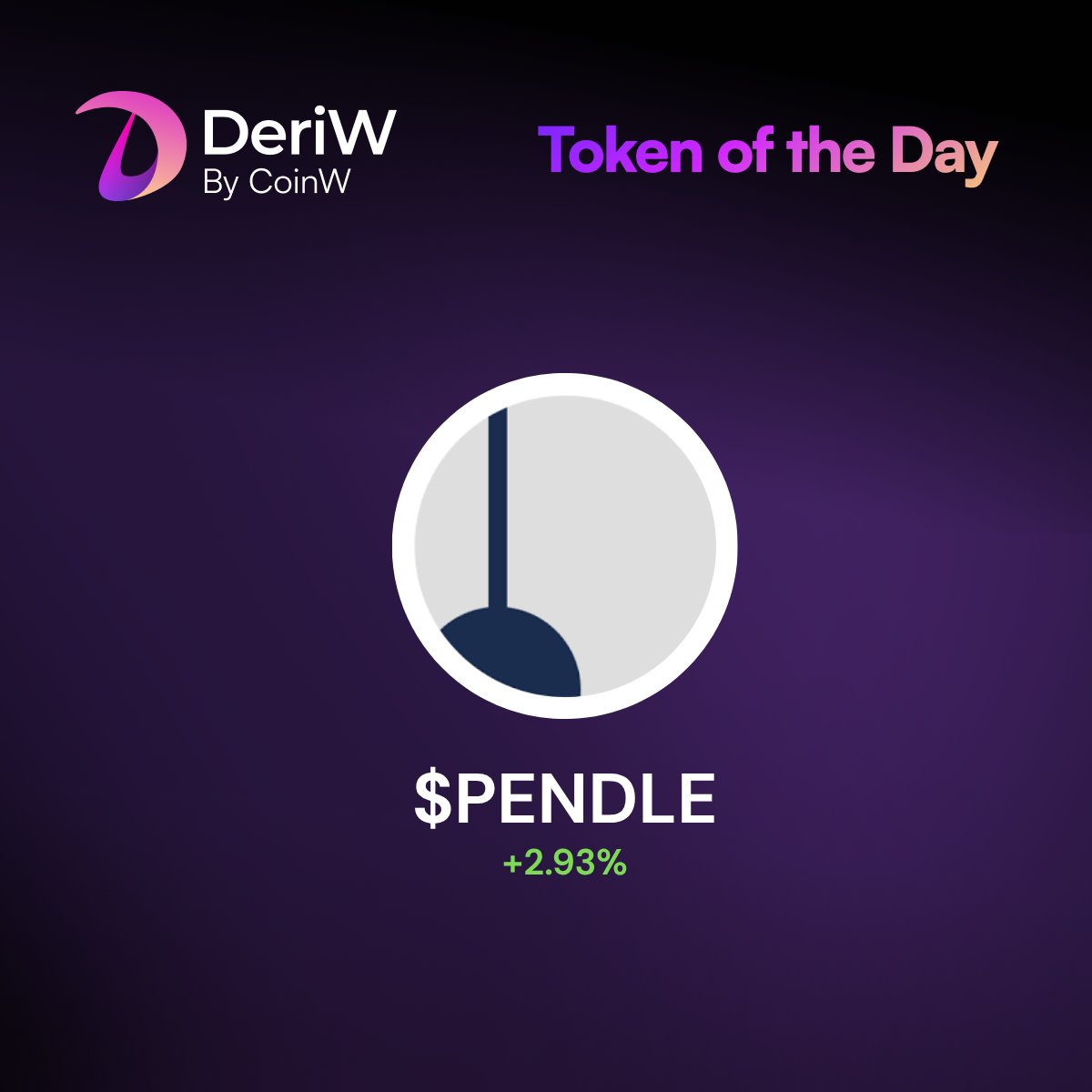 DeriWOfficial's tweet photo. Token of the Day: $PENDLE 🔥

$PENDLE is showing positive momentum today, up +2.93% as DeFi yield narratives continue to attract trader attention.

For markets built around timing, rates, and yield strategies, $PENDLE remains one to watch.

Trade the move. Find your edge.
#DeriW #PENDLE #DeFi #CryptoTrading
