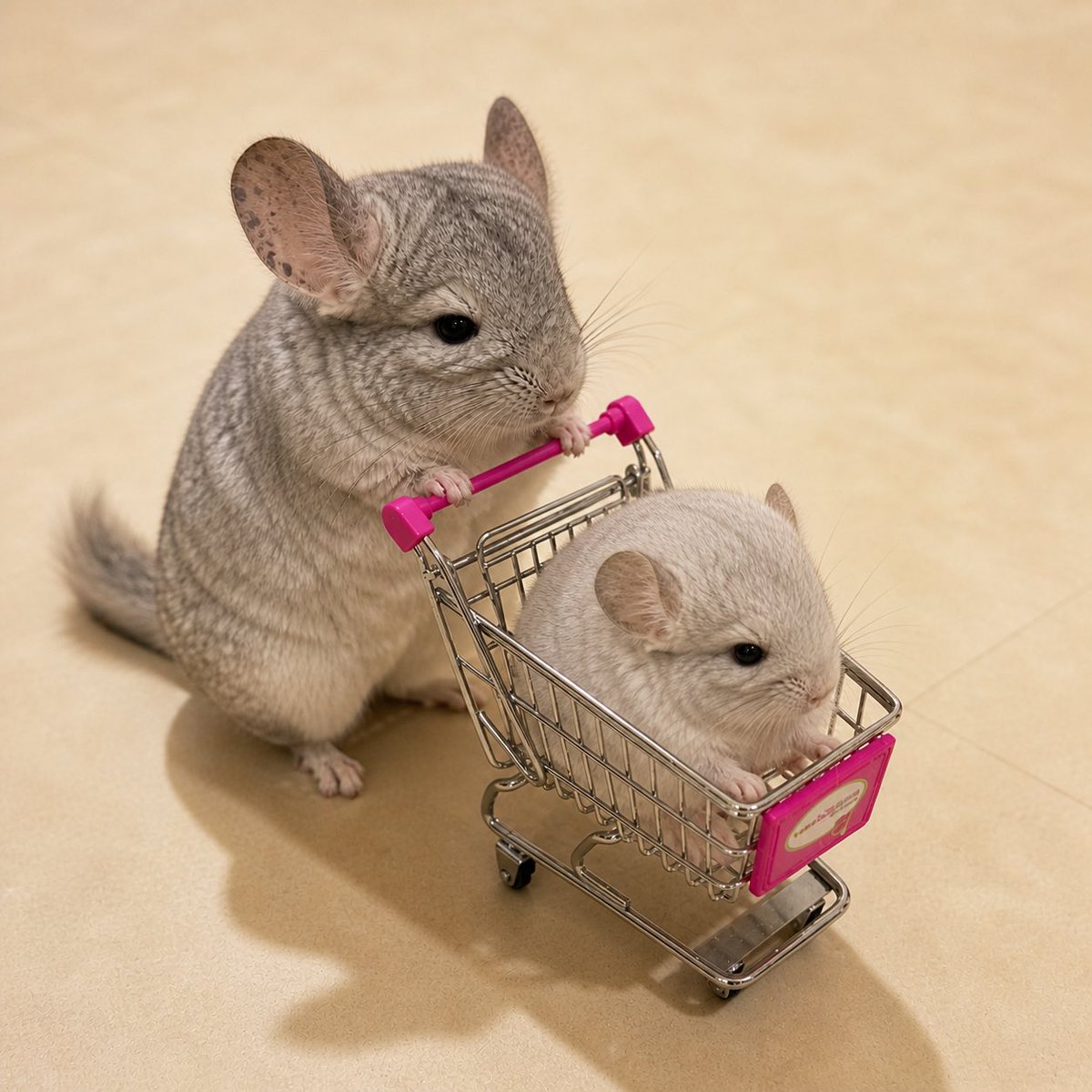 RICO_chinchilla's tweet photo. 今日はスーパーで母ちゃんとお買い物だよ
あれっアタチが邪魔で買った物が入らないでち
せっかくオクスボウ買って貰おうと思ったのに…
 #チンチラ https://t.co/UF27UUUJ5U