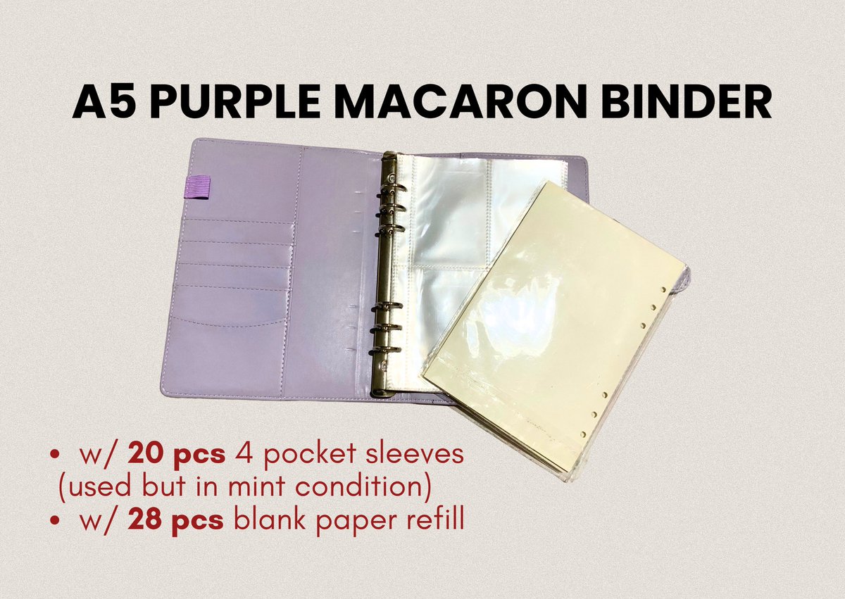 collynotes's tweet photo. wts | lfb | A5 MACARON BINDER
‼️TAKE ALL‼️

ONHAND | strictly payo

🧾mop: gcash
📦 mod: lalamove/jnt

price: 300 pesos +pf + sf

— see photo for inclusions 

🪷 bts unsealed album ph pc photocard twice ph concert pc binder seventeen blackpink japan

#collysells https://t.co/TR3i1Rxg1R