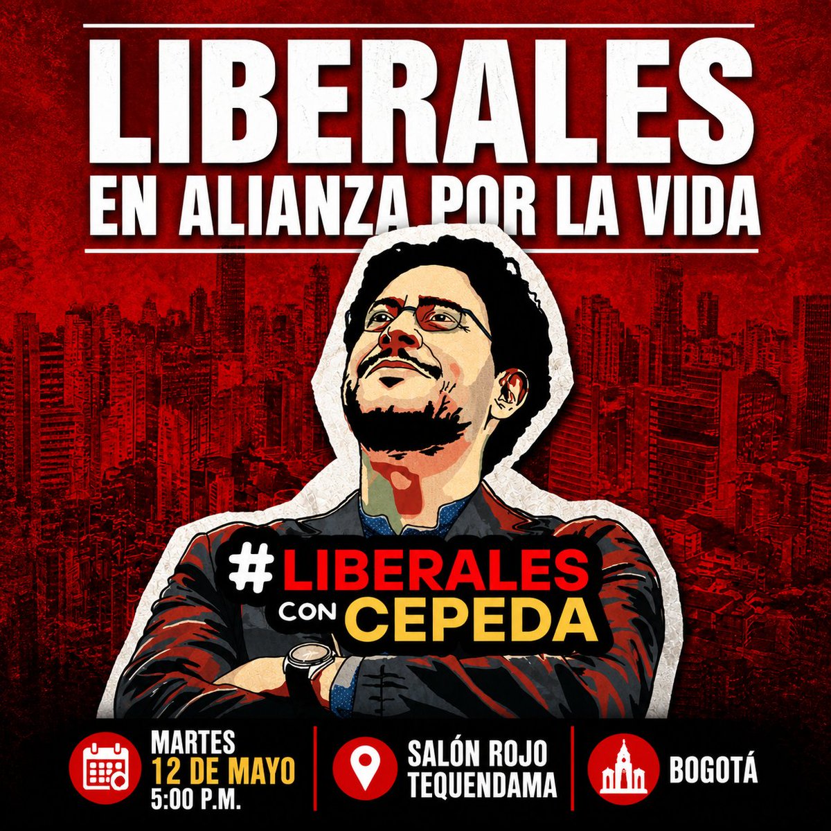 ConsultaPacto's tweet photo. Nos vemos este 12 de Mayo en el Salón Rojo del Hotel Tequendama para demostrarle a Colombia que el Liberalismo está con @IvanCepedaCast https://t.co/RX9edYW4yj