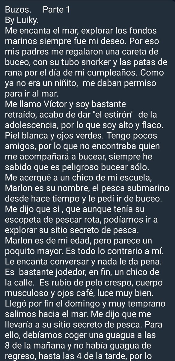 relatosgaycuba's tweet photo. "Fuimos a bucear a una gruta solitaria. Mi amigo Marlon se quitó la ropa sin vergüenza y no podía dejar de mirarlo. Un día, recostó su cabeza en mi muslo y dijo: 'Vamos a hacernos una buena paja'." ¿Has tenido una experiencia así con amigos, cuéntanos 👇 https://t.co/kAMZY2RGVj https://t.co/u8nCPRPqRS