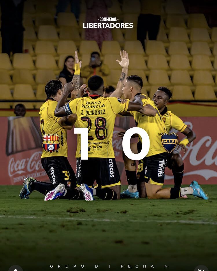 ShadowBsc_'s tweet photo. INCREÍBLE GANA BARCELONA A BOCA JRS 🔥

El ídolo se impone ante el conjunto argentino con gol y casi doblete de #Villalba 

Histórico, el equipo amarillo no le ganaba hace años a #BOCAJRS #BSC

Respeten los colores !!💛💛💛 https://t.co/xxb04SBxkj
