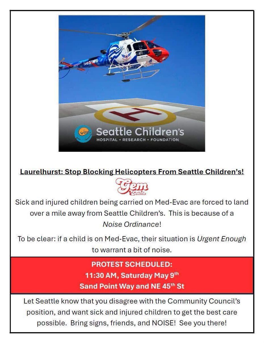 TheNeedling's tweet photo. May 9, 11:30 am @ Sand Point Way and NE 45th St. https://t.co/2LlIztgnka