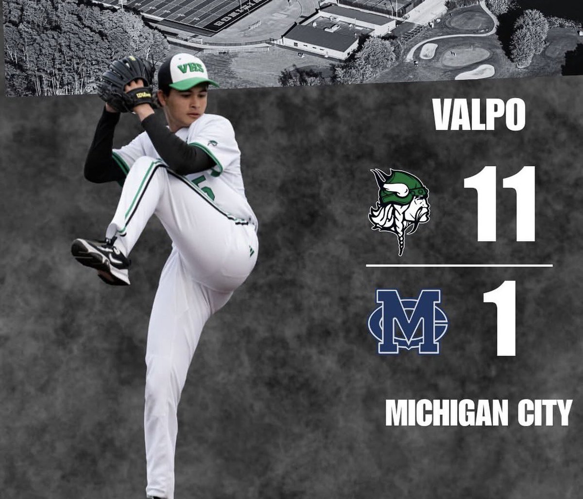 VVikingbaseball's tweet photo. Vikings take Game 1

Big nights at the plate:

W. Jepsen, DJ Malloy, and B Reaume all with multi-hit nights. 

C. Gear with 3 RBI’s led the offense. 

N. Sena gets the W, allowing just 1 run on the mound 

Back at it tomorrow in Michigan City. Let’s keep it rolling. ⚾️ https://t.co/r0gmMOLNS6