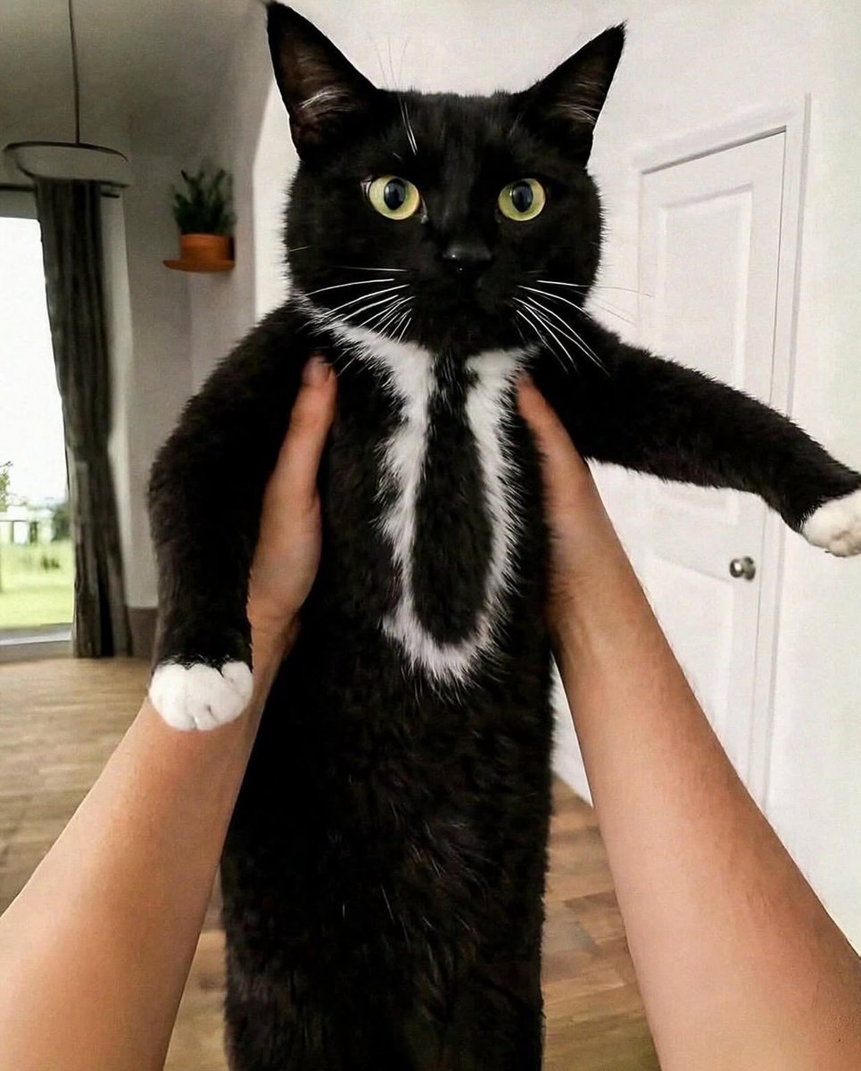 Cat born with perfect suit and tie pattern in its fur