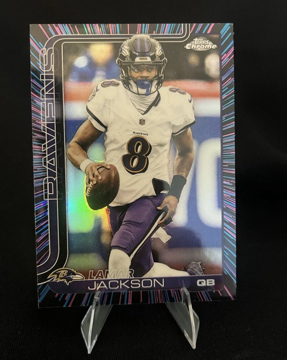 halleycometcard's tweet photo. Lamar Jackson Neon Pulse 

$60 shipped https://t.co/G7OuEXOVCh