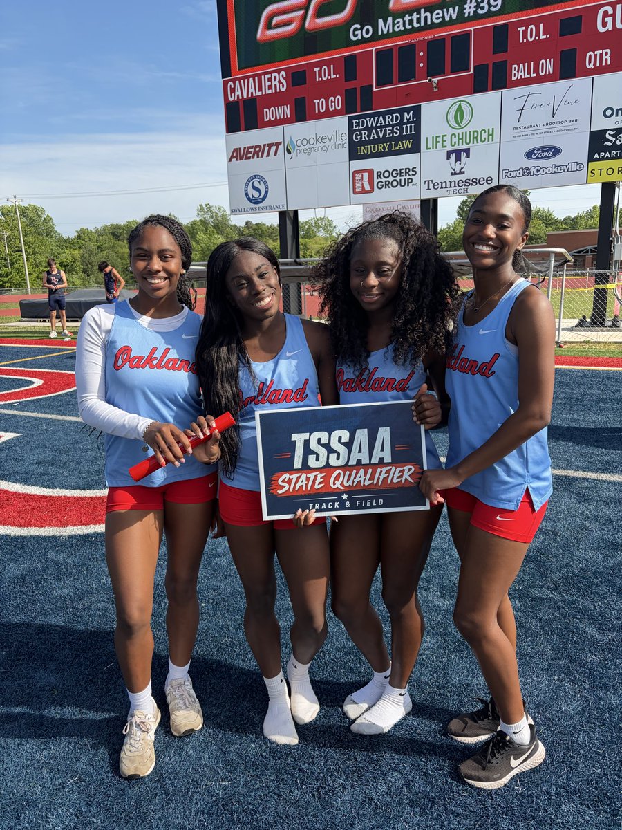 RunningPatsOHS's tweet photo. Our Girls’ 4x1 will be advancing to state with a 3rd place at 50.39!
Brooklyn Sneed, Christa Greer, Jenae Ezell, and Autumn Carter https://t.co/niivRKS8MQ