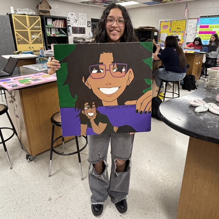 palmer_hs's tweet photo. First senior ceiling tile done by Shyanne Lule! 🎨🖌️🫟 https://t.co/9uRHj1RULt