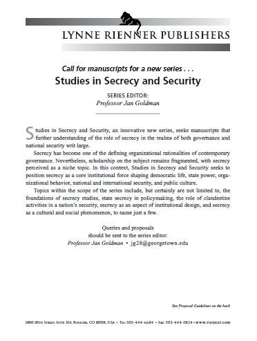 Intel_IJIC's tweet photo. New CFP for an upcoming series on secrecy by IJIC Editor in Chief Prof. Jan Goldman. Studies in Secrecy and Security, a new series, seeks manuscripts on the role of secrecy in governance and natsec.
#CallForPapers #IntelligenceStudies #IntelligenceEducation https://t.co/jsLNHW3lbu