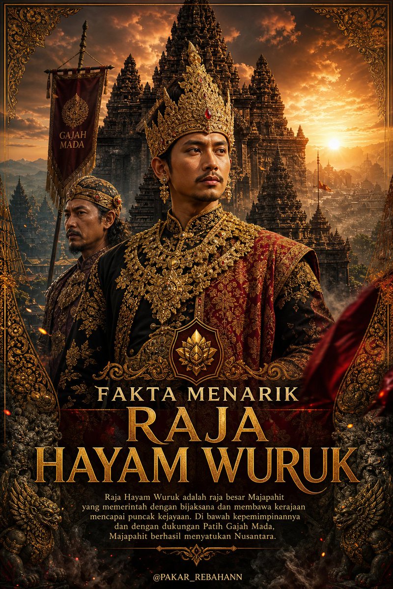 Tahukah Kamu? 

Hayam Wuruk, atau dikenal juga sebagai Sri Rajasanagara, adalah raja keempat Kerajaan Majapahit yang memerintah pada masa kejayaannya (1350–1389 M). Ia naik tahta di usia 16 tahun dan bersama Mahapatih Gajah Mada berhasil memperluas wilayah hingga mencakup