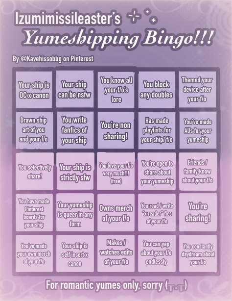 ccyumescupido's tweet photo. 𓏼 MINI ACTIVIDAD !𓈒 ݁ ♡  ݁ FUFU ! ⪩ ࡛
· ‘ Rellenen alguno de los dos bingos basado en su yumeship! Quién complete una fila se lleva un premio! (Un abrazo de admin Iglesia) ’ — 💒 https://t.co/tzlE6reqI7