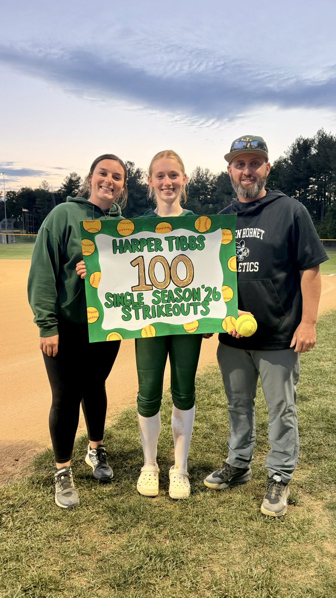 HarperTibbs's tweet photo. I hit 100 season strikeouts tonight in our game against Riverheads! I had 12 Ks, 3 BBs, and 1 ER. @LLG_Premier_VA #harpertibbs2028 https://t.co/5xZ1NZwEjG