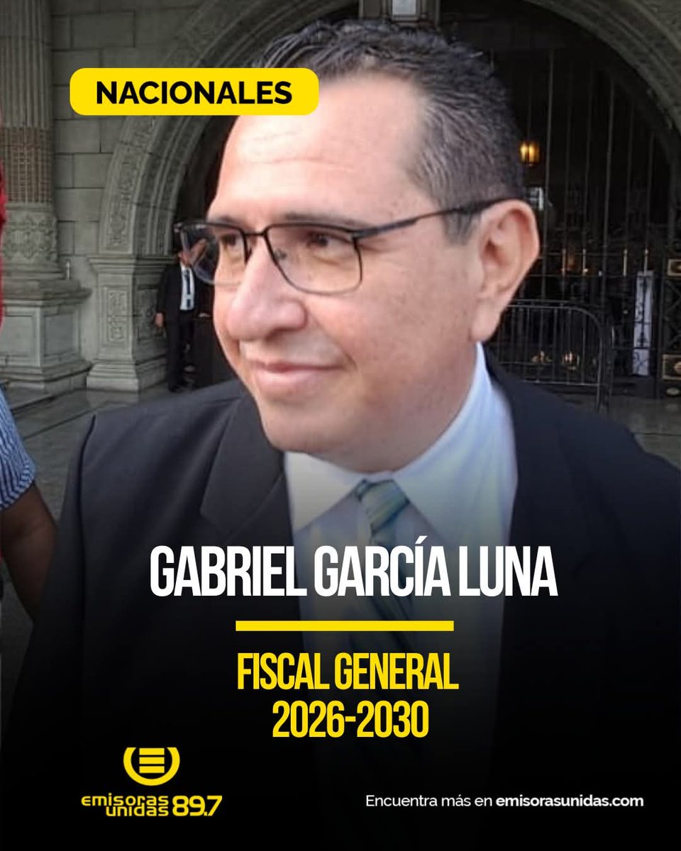 #EUNacionales  | GABRIEL ESTUARDO GARCÍA LUNA, NUEVO FISCAL DEL (MP) 

El presidente, Bernardo Arévalo, a través de un mensaje a la nación la noche de este martes 5 de mayo, designó a Gabriel Estuardo García Luna nuevo nuevo fiscal general y jefe del Ministerio Público (MP)