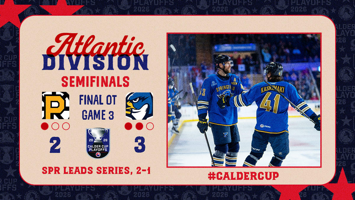 The <a href="/ThunderbirdsAHL/">Springfield Thunderbirds</a> take Game 3👇

#PROvsSPR | #CalderCup