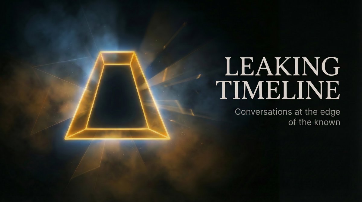 leakingtimeline's tweet photo. Leaking Timeline is live. Five conversations about what's coming drop next week: virtual economies @philiprosedale, sound money @only1Breedlove, open-source AI @jlehman_, pop-up cities @timourxyz, and consciousness itself with @algekalipso. https://t.co/en5REOn1Fn