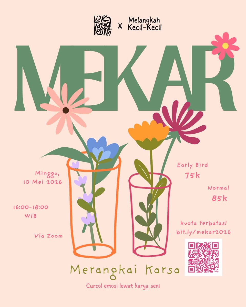 hiclessy's tweet photo. kalau ada.. aku mau undang kalian buat ikut workshop online!🌷

kita belajar ekspresiin emosi lewat seni, ada journaling, sharing session, dan relaksasi juga☺️ semua dipandu psikolog (aku!)

kuotanya tinggal sedikit lagi, daftarkan dirimu disini:
https://t.co/UEKoPQuQHw￼ https://t.co/U0l0j9RgVw