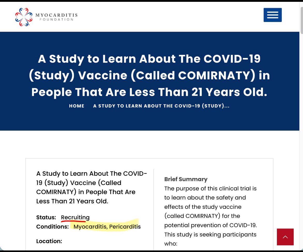 CTV: I wonder what’s causing all the children to have to heart attacks? 

Pfizer: Anyone want to join our study on teen heart issues from the Covid vaccine?