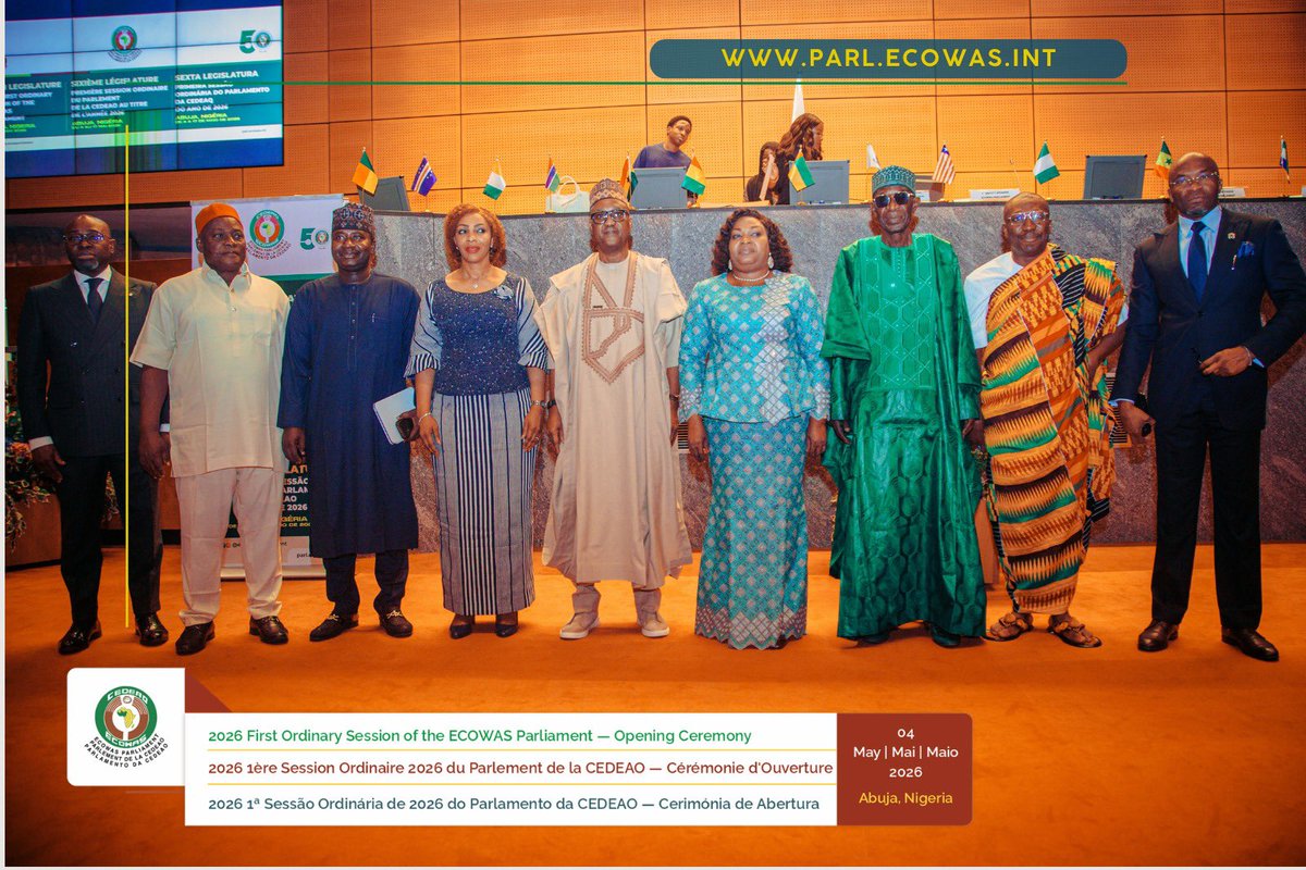 ECOWASParliamnt's tweet photo. Day 1 Highlights | Opening Ceremony
The ECOWAS Parliament 2026 First Ordinary Session opened in Abuja, gathering key leaders committed to regional integration, democracy, and development across West Africa. #ecowasparliament https://t.co/KNAuP0DV7m