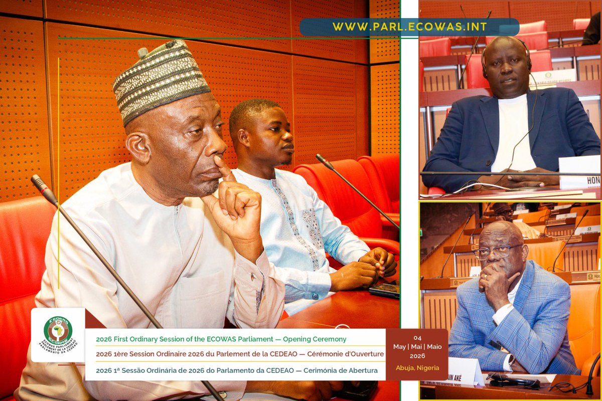 ECOWASParliamnt's tweet photo. Day 1 Highlights | Opening Ceremony
The ECOWAS Parliament 2026 First Ordinary Session opened in Abuja, gathering key leaders committed to regional integration, democracy, and development across West Africa. #ecowasparliament https://t.co/KNAuP0DV7m