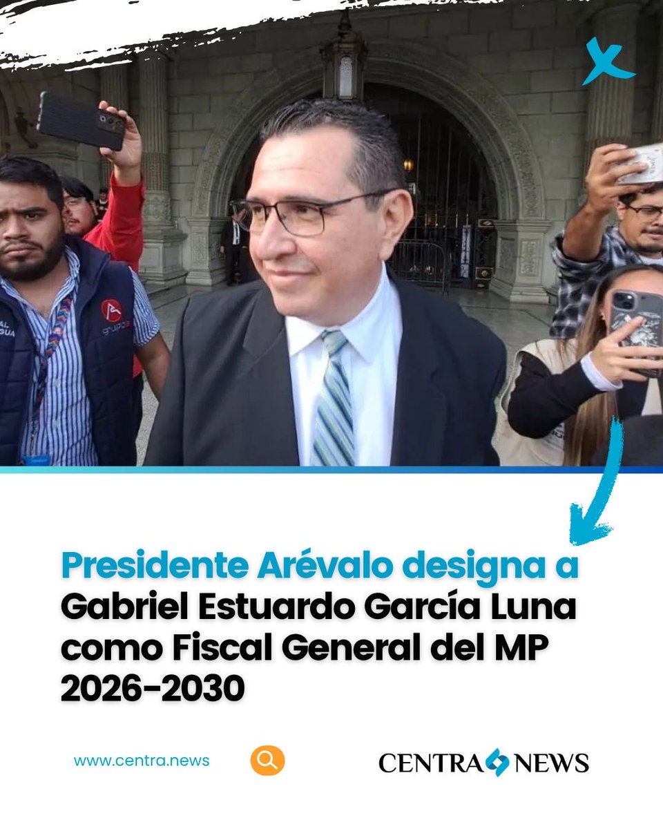 CentraNewsGT's tweet image. #FiscalGeneral | Presidente nombra a Gabriel Estuardo García Luna como nuevo fiscal general.

Asumirá el cargo el próximo 17 de mayo de 2026, para un período de cuatro años.

#FiscalGeneral #MP #GabrielEstuardoGarcía