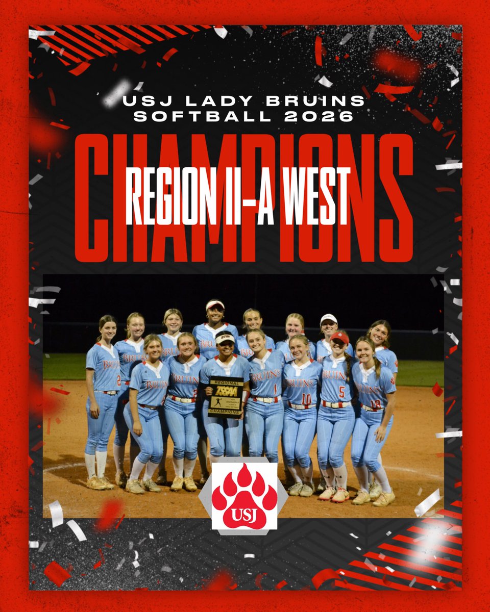 softball_usj's tweet photo. Setting the standard.  Raising the bar.  
Your USJ Lady Bruins are 4X Region Champs!  ❤️🩵🥎💪🏼🎉 https://t.co/C4bSoOP456