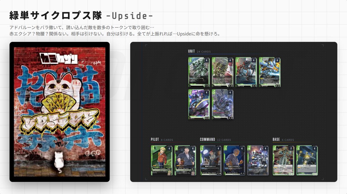 カミカザリ( @kamikazari_TCG )インスパイアデッキ ③緑単サイクロプス