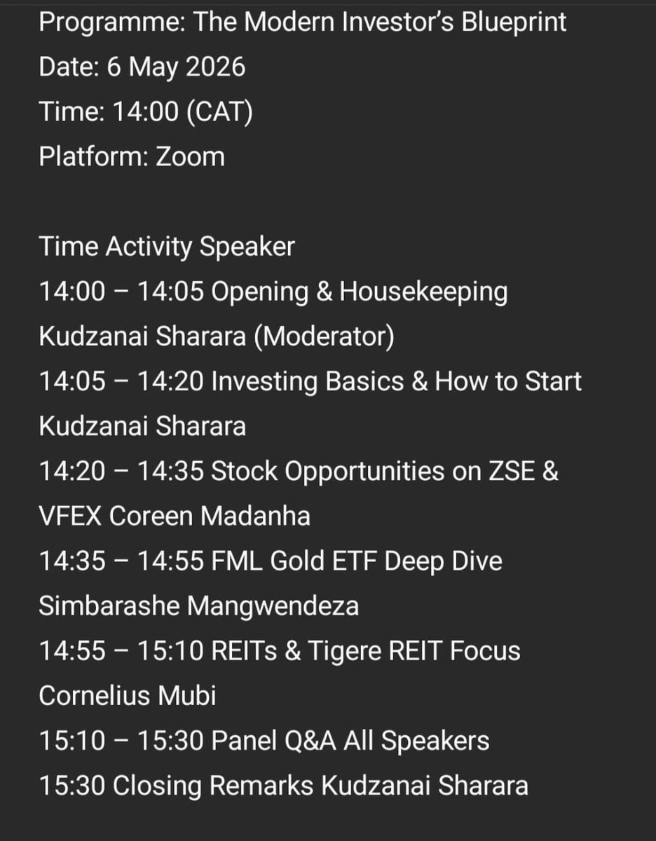 Money & Markets Zimbabwe tweet media