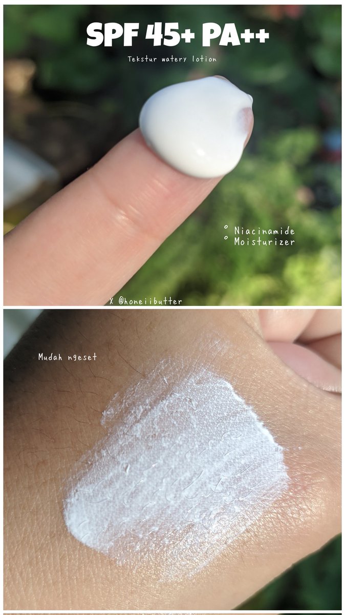 honeiibutter's tweet photo. Ini teksturnya lotion ringan, ada efek instant brighteningnya tapi nggak whitecast yang too much.
Pakainya bisa disesuaiin yaa, kalo pas dirumah aku pake secukupnya, kalo keluar rumah aku pake dua ruas jari.
#CerahTerlindungi #AsfaCoverYou https://t.co/L4p1YjOWOX