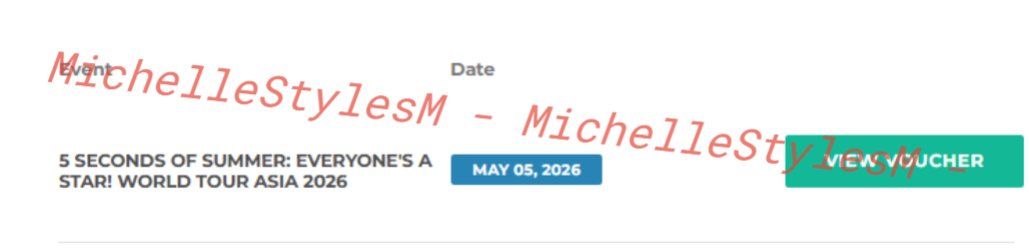MichelleStylesM's tweet photo. AAAAAAAAAAAAAAHHHHH TICKETS SECURED!!! SEE YOU @5SOS 🥺💖 #5SOSinManila https://t.co/tPU0FpNKyi