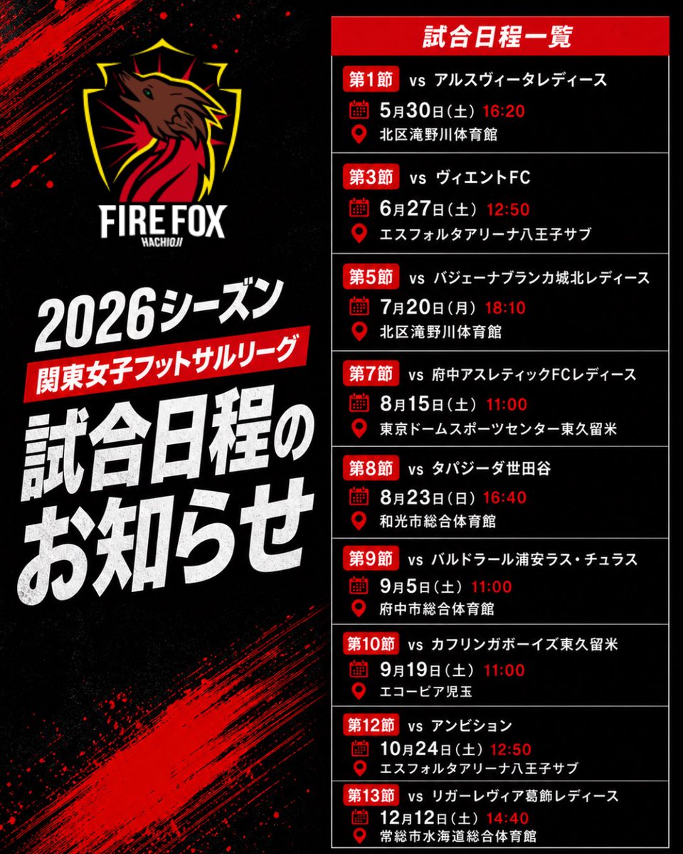 ファイルフォックス八王子【公式】｜八王子からFリーグへ