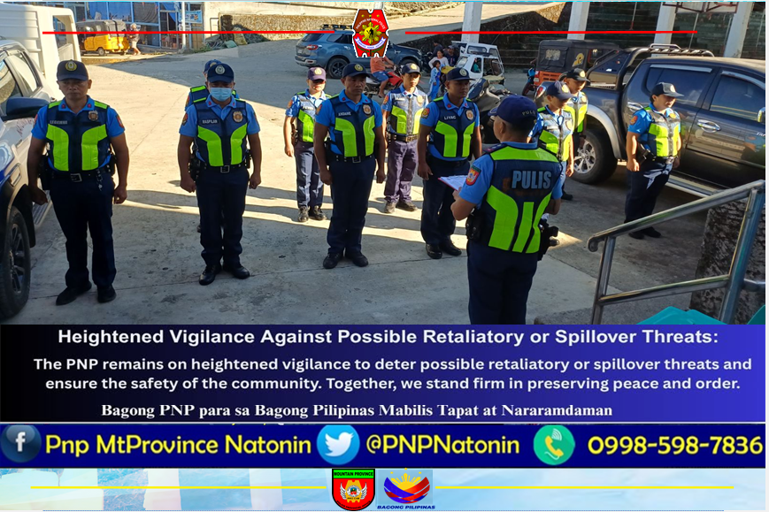 PNPNatonin's tweet photo. Heightened Vigilance Against Possible Retaliatory or Spillover Threats: 

#BagongPNPparasaBagongPilipinasSerbisyongMabilisTapatatNararamdaman 
#ToServeandProtect https://t.co/UgPZeAS9n8