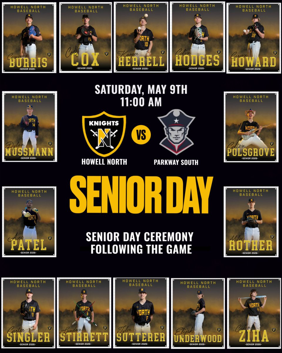 fhnorthbaseball's tweet photo. Join us this Saturday to help honor our Seniors.  Game starts at 11am and the Senior Day Ceremony will follow the game. https://t.co/367btssXlo