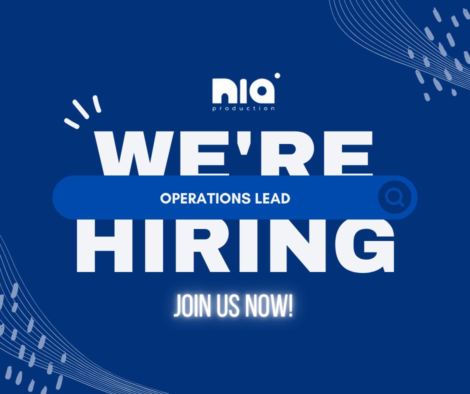 niaproduction's tweet photo. 📢Hiring: Operations Lead

We’re looking for someone who can fix systems, improve workflows, and use AI to eliminate manual work across the company.

This is not an admin role.
High ownership. Execution-focused. Systems thinking required.
You’ll work directly with leadership to help scale operations behind a fast-growing media company.

Remote, with periodic onsite (travel + housing covered).

JD + application:
https://t.co/Ko5TsNg0HJ